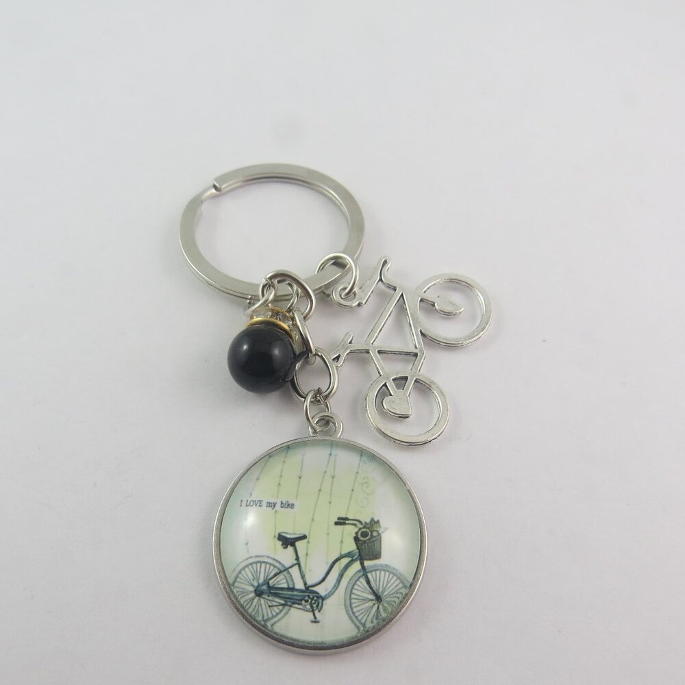 Bicycle Keychain Bike Lover Gift Bike Key Ring I Love My Bike Charm Key Chain